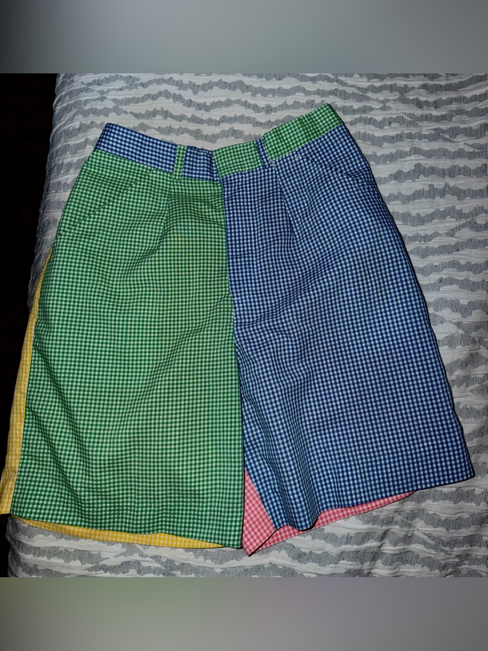 david brooks Multi-Color Gingham Panel Shorts